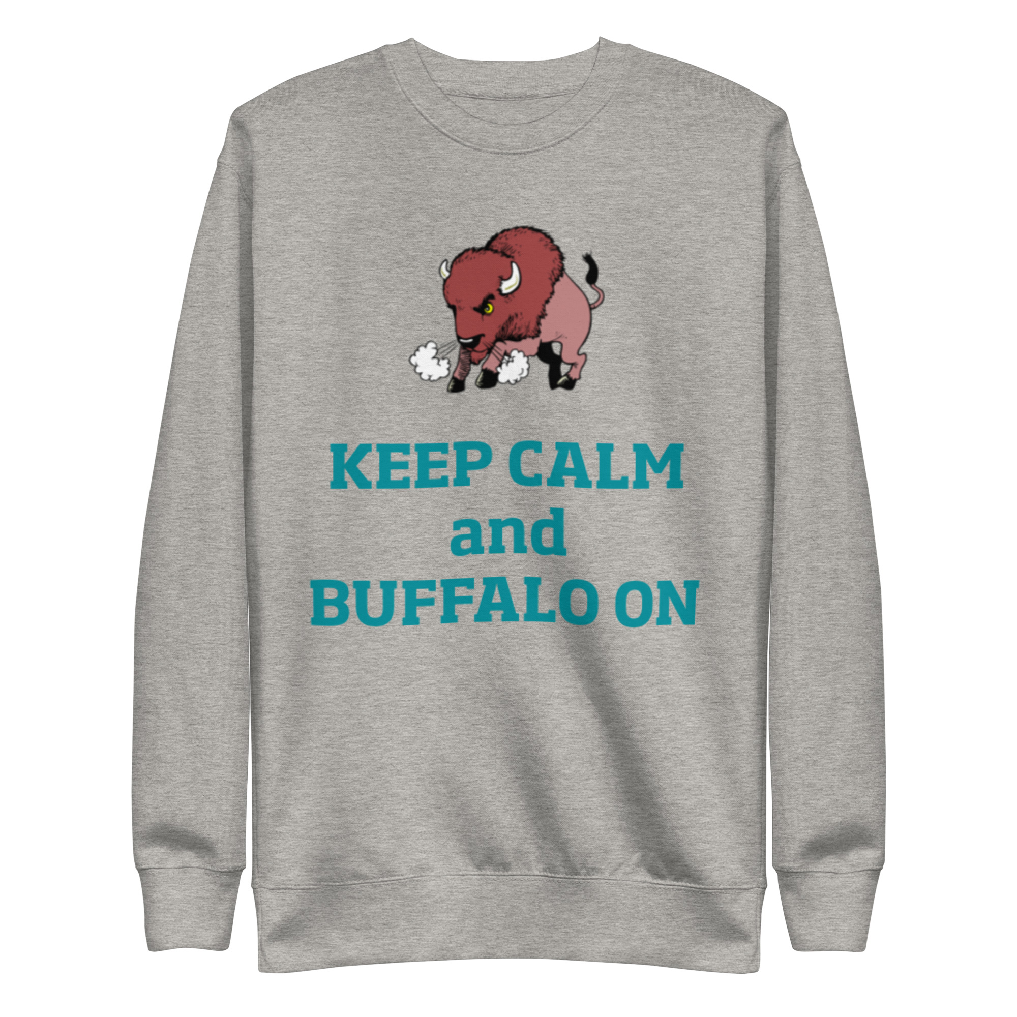 On Sale - Keep calm and buffalo on Unisex Premium Sweatshirt - Image 2