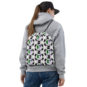 $7 Slots Poker Chip Logo Drawstring bag