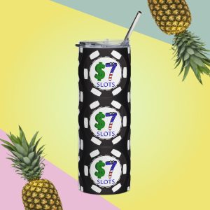 $7 Slots Poker Chip Logo Stainless steel tumbler