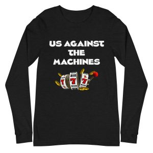 Us against the machines in White Unisex Long Sleeve Tee