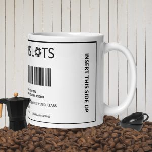 7DollarSlots Cash Out Ticket White glossy mug