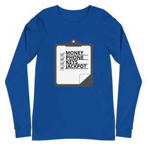 Money Phone Keys Jackpot Unisex Long Sleeve Tee