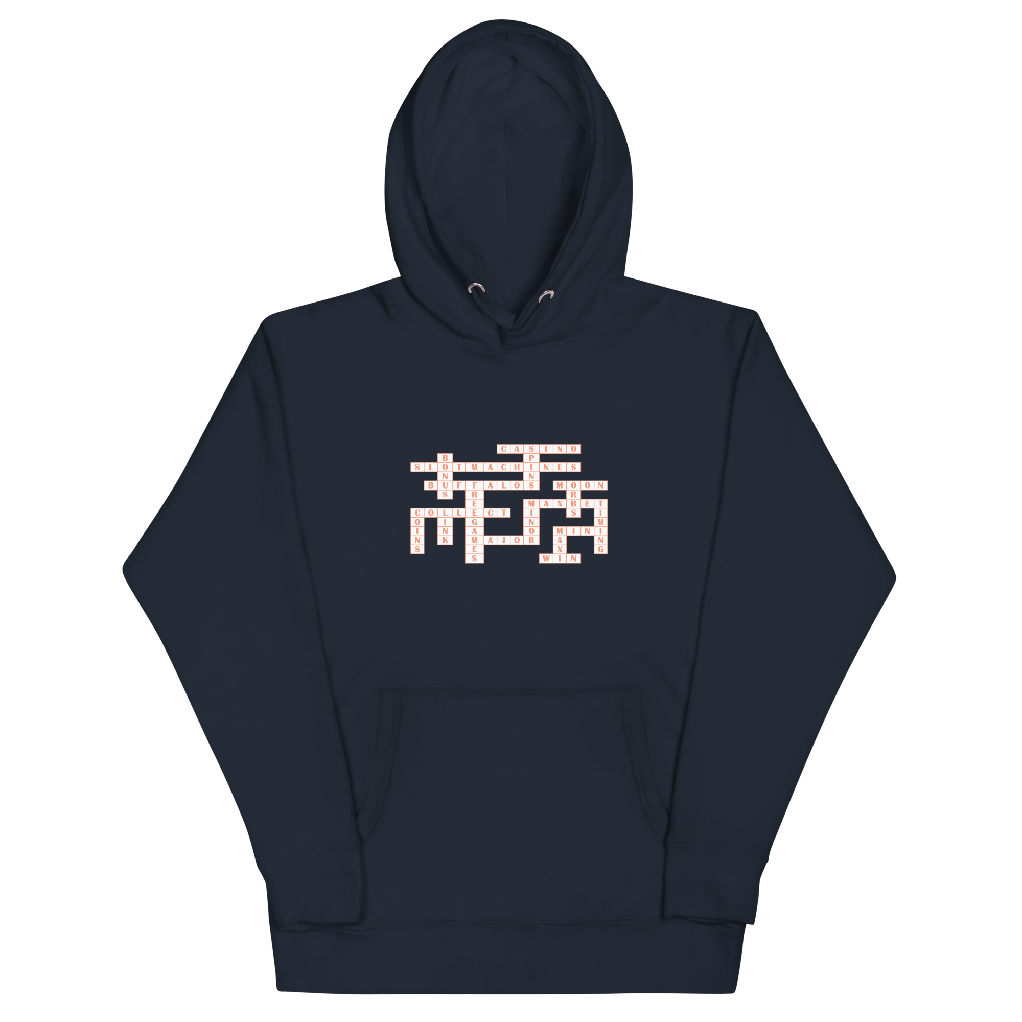 Crossword in white Unisex Hoodie - Image 3