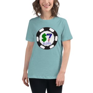 $7 Slots Poker Chip Logo Women's Relaxed T-Shirt
